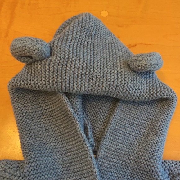 Baby GAP Blue Button Up Hooded Sweater. - Picture 3 of 4